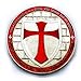 Commemorative Knights Templar Cross Masonic Mason Silver Coin Red Enamel With Case