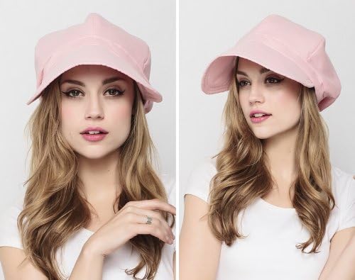 Sanna Summer women's octagonal cap (sharp face) female sunbonnet Folding Collapsible breathable Shade Hat with SWEATBAND (Pink)