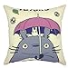 YOUR SMILE- Totoro Cotton Linen Square Decorative Throw Pillow Case Cushion Cover 18 x 18 Pillowcase