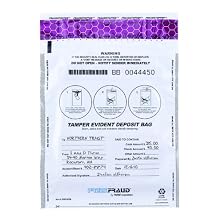 MMF Industries FREEZFraud Deposit Bags, 9 x 12 Inches, 100 Bags Per Pack, White (236210306)