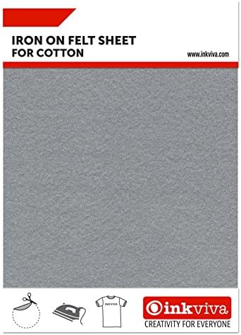Iron on Soft Felt Material S05 Applique Fabric Sheet (1.5mm) for Cotton - 3 Sheets Package (Light Grey)