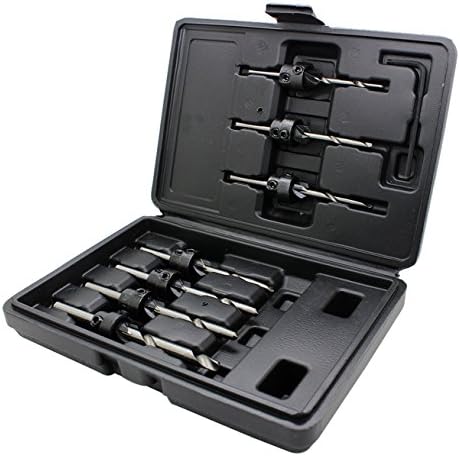 22pc/Set Countersink Drill Bits with Adjustable Depth Stop Collar Wood Woodworking Drilling Hole Saw with Case