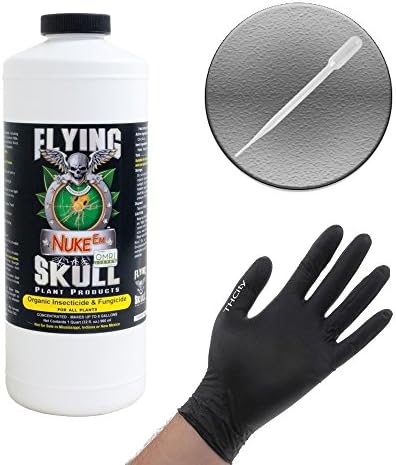 FLYING SKULL NUKE EM ORGANIC INSECTICIDE & PESTICIDE + GLOVES & PIPETTE - 1 Quart