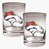Denver Broncos 2 Piece Rocks Glass Set