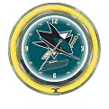 NHL San Jose Sharks Neon Clock - 14" Dia.
