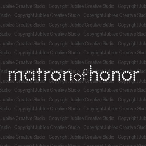 Simple Matron of Honor Iron On Rhinestone Crystal Tshirt Transfer by Jubilee Rhinestones