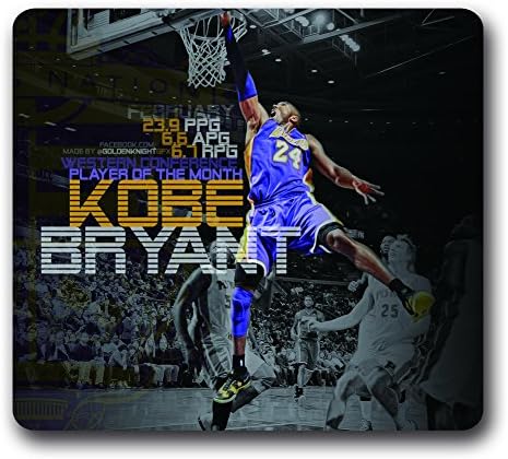 Lakers Kobe Bryant Non-Slip Mouse Pad,LA Lakers 10"*9" Water Resistant Rubber
