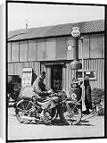 Canvas Prints of Motor Bike At Pump from Mary Evans