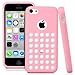 Unique Hole Design TPU Silicone Gel Case Cover for iPhone 5C (Pink)