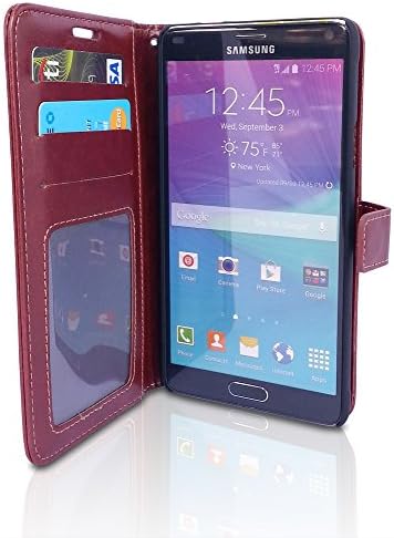 Note 4 Wallet Case - Perfect Fit Leather Flip Cover Cases With ID, Stand, Credit Card Holder For Your Samsung Galaxy Phone - Best Accessories For Men, Women, Boys, and Girls - Protect Your Investment