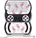 PSPgo Skin and Screen Protector Kit - Flamingos on White fits Sony PSP go