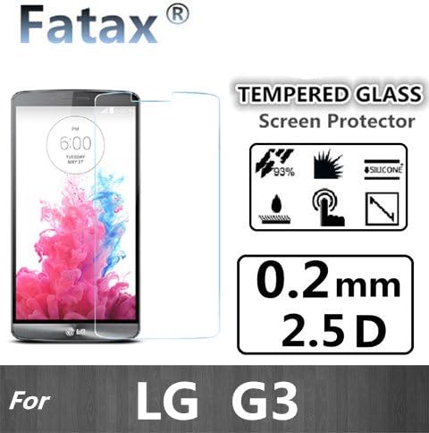 Fatax Ultra-thin 0.2mm 2.5d Tempered Glass Screen Protector for Lg G3 Easy Install No Rainbow Washable