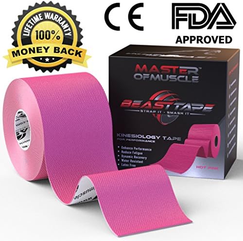 Kinesiology Tape with *FREE* Ebook Featuring Latest Strapping and Taping Applications For Best Results - Best Therapeutic Sports Tape for Injury and Performance - Ideal for Knee, Shoulder, Elbow, Ankle, Neck Pain and Much More - Superior Waterproof Technology and Adhesion - Latex Free - FDA & CE Approved - Available in Black, Pink and Blue - Bulk Orders Available - 100% Lifetime *Better Than Money Back Guarantee* - © 2014