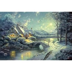 Schmidt Spiele 58453 - Thomas Kinkade, Winterliches Mondlicht, 500 Teile