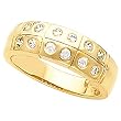 14K Yellow Gold Diamond Wedding Band Duo - Lady's Ring - 0.36 Ct.