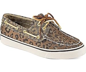 Sperry Top-sider Bahama Boat Shoe Tan Leopard Size 7.5 M