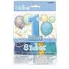 First Birthday Boy Latex Balloons - Pack of 8