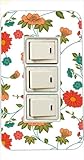 3ヶ口用 3口用 タイプ コンセント スイッチ カバー ジャケット ca883-3 花柄 ファンシー カスタムカバー 交換用 3穴用 2穴用