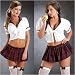 Math Tutor School Girl Costume in Plus Sizes 1x 2x 3x White/Plaid