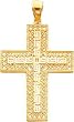 14K Gold Greek Filigree Cross Pendant