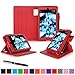 Fire HD 6 2014 Case, roocase Dual View Fire HD 6 Folio Case Cover with Stand [Supports Auto Sleep/Wake Feature] for Amazon Fire HD 6 2014, Red