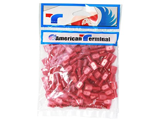 American Terminal E-FMR250N-100 22/18-Gauge Economy Nylon Fully-Insulated Male Quick Disconnects