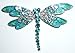 Blue Zircon Crystal & Enamel Dragonfly Pin