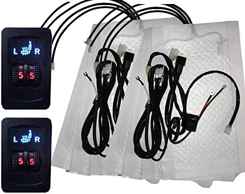 Kupai Carbon Fiber 5 Dial Switch 4 Seat Heating Plate Heat Sink Cushion Car Seat Cushion Modified Electric Heating in Winter Car Seat Heater Heating Pad Heating Cushion Vehicle 12v Car Electric Heating Pad Cushion 3 Years Warranty Built-modified Type