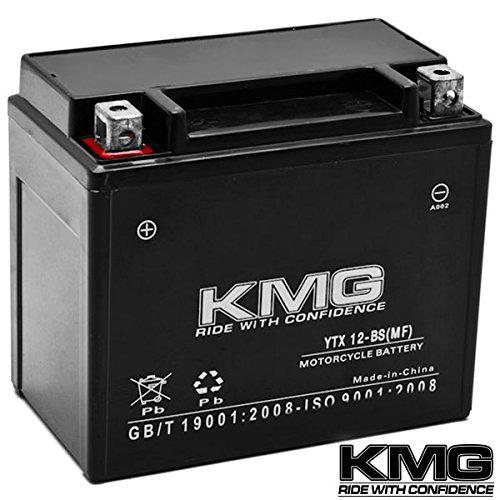 KMG® Polaris 200 Phoenix Sawtooth 2005-2012 YTX12-BS Sealed Maintenace Free Battery High Performance 12V SMF OEM Replacement Maintenance Free Powersport Motorcycle ATV Scooter Snowmobile KMG