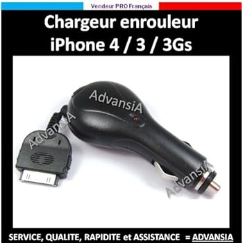 iPhone 4 Chargeur voiture retractable 2G 3G 3GS IPOD [Appareils électroniques]