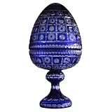 Decorative Crystal Cut Egg w/ Wine Glasses