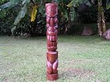 TIKI KU TOTEM 59" - WOOD ART TROPICAL GARDEN ACCENTS