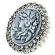 Clear Crystal Gray Beauty Cameo Brooches And Pins Vintage