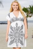 Vogue Coverage White Anuta Plus Size Tunic by Exist® - Plus Size Swimwear Plus Size Swimsuit