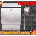 Edelstahl Standbriefkasten Briefkasten Postkasten mit Zeitungsrolle Neu 90