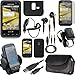 Magbay Custom Pack 10-in-1 Accessories Bundle for Samsung Conquer 4G - Car Charger, Travel Charger, 3.5mm AUX, USB Cable, Stereo Headset, Holster Pouch, Phone Holder, Screen Guard, Gel Skin Case, Snap On Cover - Samsung Conquer 4G