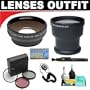 3x Digital Telephoto Professional Series Lens + 0.5x Digital Wide Angle Macro Professional Series Lens + 3 Piece Digital Camera Filter Kit + 6-Piece Deluxe Cleaning Kit + Lenspen + Lens Cap Keeper + DB ROTH Micro Fiber ClothFor The Samsung SC-L520, L906 Hi8 Camcoerders