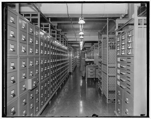Photo Reprint National Archives. Washington, D.C., Nov. 22. Another one of the spacious filing spaces in the