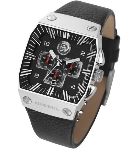 Diesel Men's DZ9013 Premium Collection Chronograph Black Leather Watch