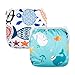 ALVABABY Swim Diapers Large Size 2pcs Reuseable Washable & Adjustable for Swimming Lesson & Baby Shower Gifts (Fishes & Blue sea, 0-3 Years) ZDYK05-06