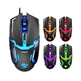 E-3lue EMS618BKAA-NU Auroza Adjustable 4000 DPI High Precision Optical USB Wired Gaming Mouse Mice(5 Color Breathing LED Light)