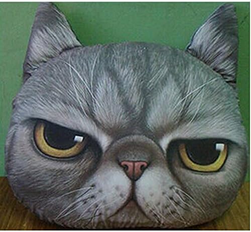 TOPBY Adorable Meow Stuffed Cuddle Pillow Cushion Plush Toy for Car Sofa Chair Bed Decor,Dark Grey
