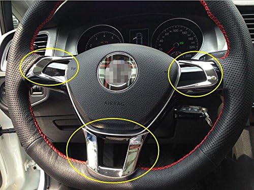 3pcs For Golf 7 MK7 2014 2015 Interior Trim Steering Wheel Cover