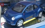 Review Burago  / Volkswagen New Beetle 1998 in Raindrops Blue Scale 1:18