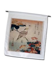 Lawn & Patio: 3dRose fl_163291_1 Image of Japanese Painting of Bird and Floral with Words Garden Flag, 12 by 18-Inch - 3D Rose - LG