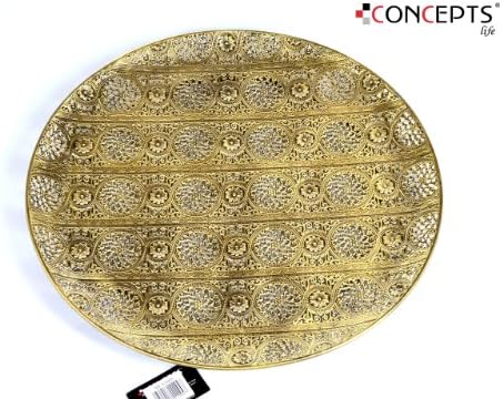 Decorative Plate Luminous Lace Collection Gold Tray Large