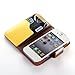 ATC Masione(TM) Apple iPhone 4/4S Credit Card Hard Shell Case Stand with Silicone Core + Screen Protector & Stylus (Wallet case Yellow+Black+Brown)