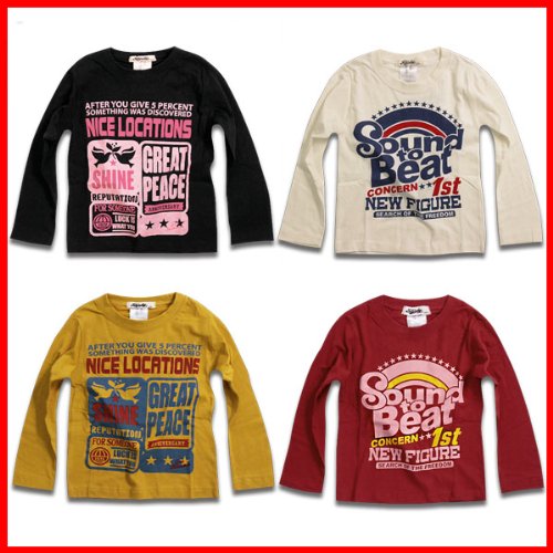 【SHISKY カラフル英字プリントキッズ・ジュニア長袖Ｔシャツ】100cm/110cm/120cm/130cm/140cm/150cm/160cm【ブランド子供服 SHISKY】【2012 春】【ダンス】