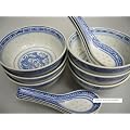 6 Set Reisschale & L�ffel � 11,5cm "Reiskorn Drachen"