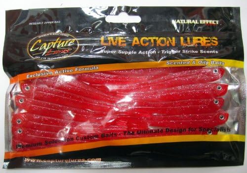 Finesse Minnow 4 1/4" Soft Plastic Fishing Lures Scented Swimbaits (Red)